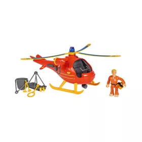   Sam a tűzoltó: Wallaby tűzoltóhelikopter játékszett fénnyel és hanggal, kiegészítőkkel – Simba Toys