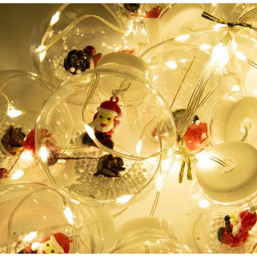 Karácsonyi LED fényfüzér Mikulással, 150 LED, meleg fehér és hideg fehér színben / 3 méter