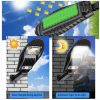Napelemes LED kültéri mozgásérzékelős fali lámpa távirányítóval 80W W779B