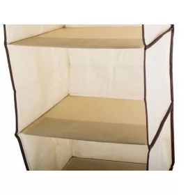   Rekeszes összecsukható lógó tároló polc 5 szintes 30cm x 30cm x 100cm Bézs színű