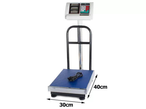 Elektronikus mérleg, LCD kijelző, fém platform, 100 kg, 30x40 cm