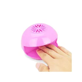 Hordozható mini körömszárító, 2xAA, 3W, rózsaszín