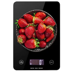 DIGITÁLIS KONYHAI MÉRLEG 5 KG-IG, ÜVEG