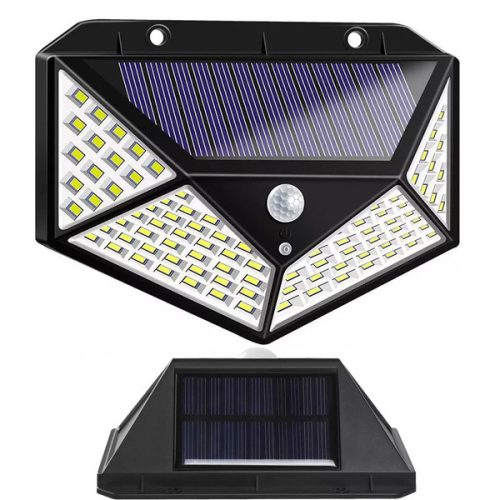 Mozgásérzékelős, 100 LED-es napelemes kültéri lámpa