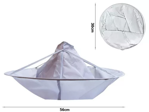 Tépőzáras fodrászgallér, 56cm - ezüstszínű