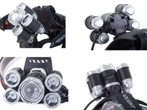 Bailong 5000T-T6 fejlámpa LED (Cree XM-L T6 és 4x XPE)