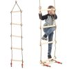Kötél létra, fából készült kerti hinta 190cmX40cm 50kg-ig