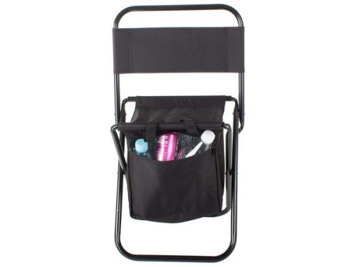 Kemping szék összecsukható horgász szék + hűtőtáska fekete