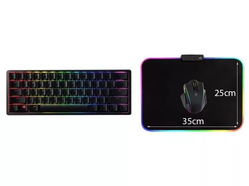 Gaming egérpad világítással - 35x25cm