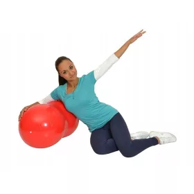 Fitnesz labda pumpával - mogyoró alakú - piros