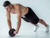 Fitnesz kerék térdeplővel - fekete
