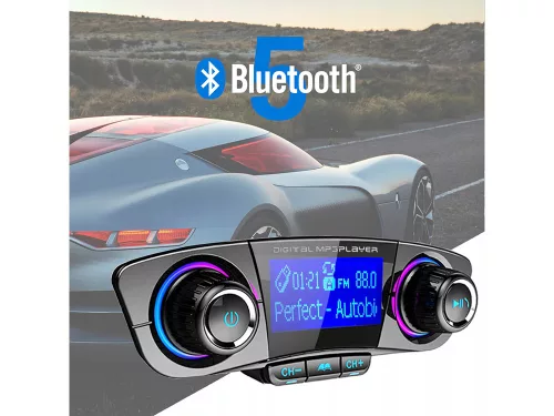 FM bluetooth transzmitter kijelzővel