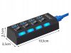 USB 3 elosztó kapcsolóval - fekete