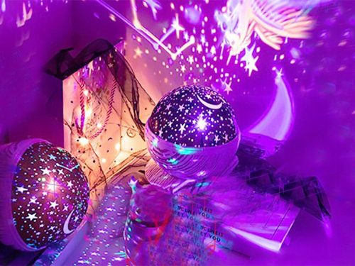 Égbolt vetítő éjjeli lámpa - gömb