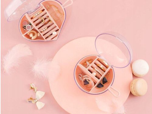 Gömb alakú ékszertartó átlátszó fedéllel