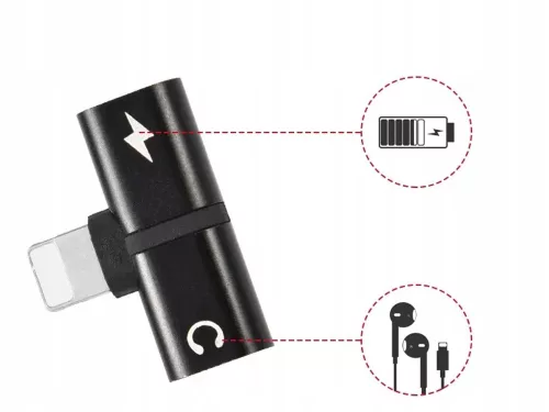 2 az 1-ben lightning töltő és fejhallgató adapter