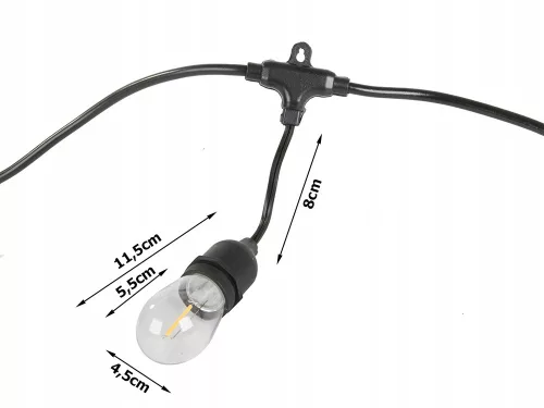 Kültéri 10 LED izzós fényfüzér, 10m