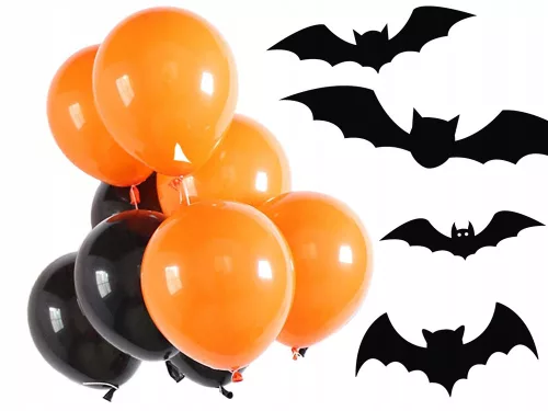 20db halloweeni lufi - fekete/narancssárga