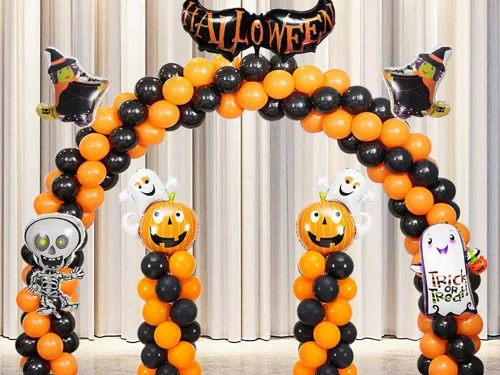 20db halloweeni lufi - fekete/narancssárga