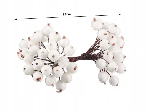 Karácsonyi fagyos gyöngy dekoráció - 15cm