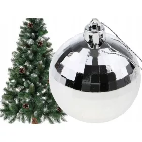 Karácsonyfa gömbök 36db 3cm - ezüst/fehér