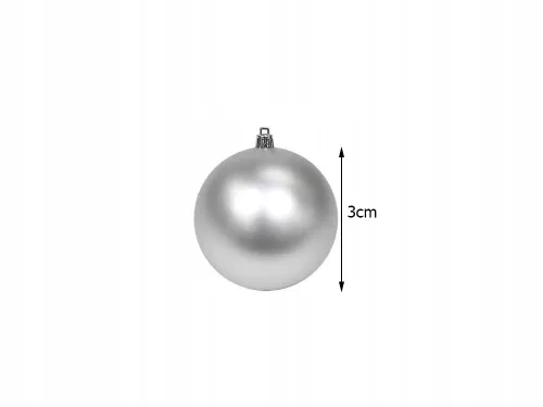 Karácsonyfa gömbök 36db 3cm - ezüst/fehér