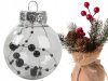 Karácsonyfa gömbök 24db 6cm - fekete/átlátszó