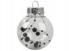 Karácsonyfa gömbök 24db 6cm - fekete/átlátszó