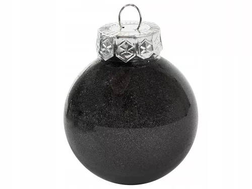 Karácsonyfa gömbök 24db 6cm - fekete/átlátszó