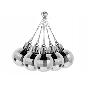 Karácsonyfa gömbök 36db 6cm - ezüst/fehér
