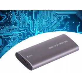 Hordozható M.2 SSD tok, USB-C - szürke