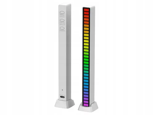 Újratölthető RGB LED VU méter - fehér