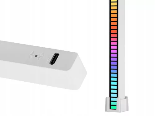 Újratölthető RGB LED VU méter - fehér
