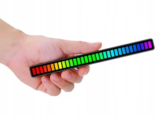 Újratölthető RGB LED VU méter - fekete