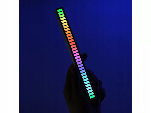 Újratölthető RGB LED VU méter - fekete