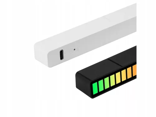 Újratölthető RGB LED VU méter - fekete