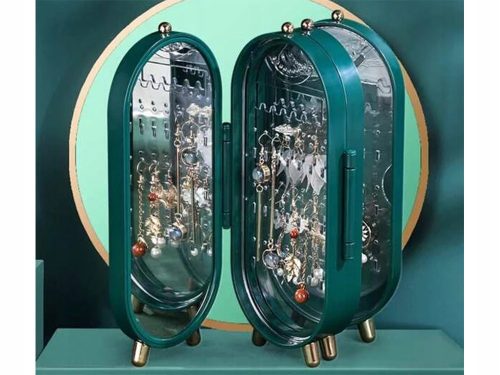 Kihajtható ékszertartó, zöld- 11x6,5x23cm