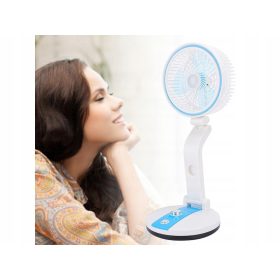 Állítható asztali ventilátor LED lámpával - kék