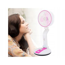   Állítható asztali ventilátor LED lámpával - rózsaszín
