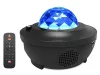 Fény projektor bluetooth hangszóróval és távirányítóval, fekete - 16x12cm