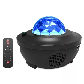   Fény projektor bluetooth hangszóróval és távirányítóval, fekete - 16x12cm