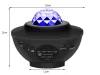 Fény projektor bluetooth hangszóróval és távirányítóval, fekete - 16x12cm