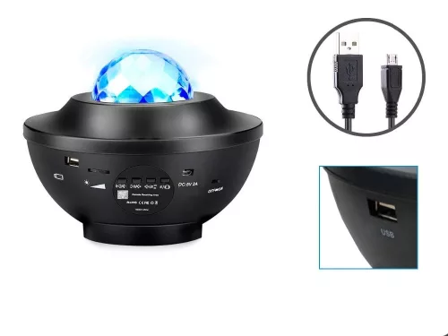 Fény projektor bluetooth hangszóróval és távirányítóval, fekete - 16x12cm