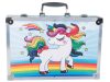 Festő és rajzoló készlet tokban 145db, kék - 23x34x9cm