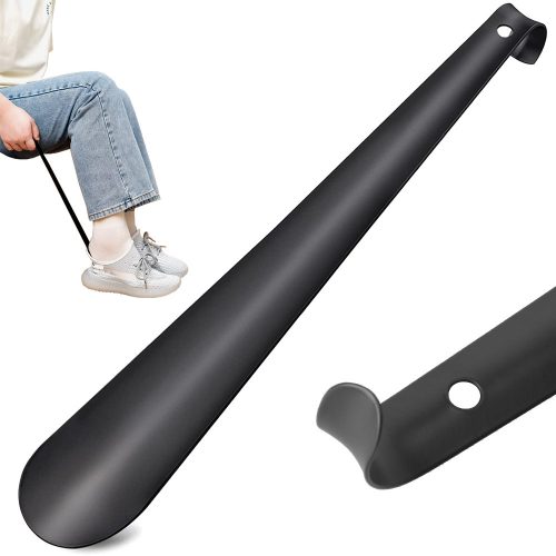 Fém cipőkanál, fekete - 58cm