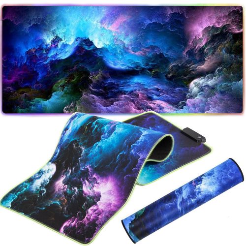 Háttérvilágítású gamer egérpad, nebula - 80x30cm