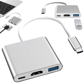 USB-C adapter, HDMI/USB 3.0/USB-C - 1x5x6cm