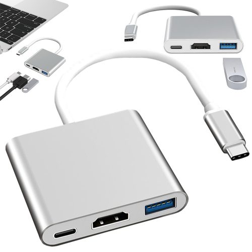 USB-C adapter, HDMI/USB 3.0/USB-C - 1x5x6cm
