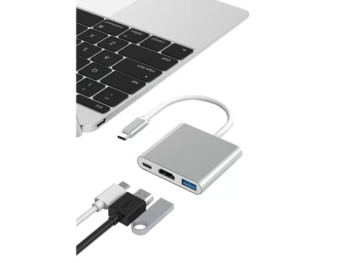 USB-C adapter, HDMI/USB 3.0/USB-C - 1x5x6cm