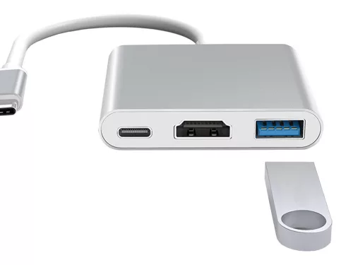 USB-C adapter, HDMI/USB 3.0/USB-C - 1x5x6cm